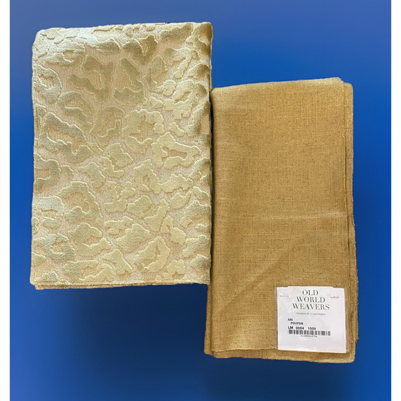 2 Stark Fabric Samples Panthera Wheat Cut Velour Old World Weavers Poupon 26x26 - Picture 1 of 5